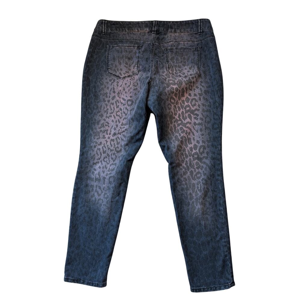 Torrid Denim Women's 18 Dark Wash Gray Leopard Print Skinny Jeans Stretch - Picture 2 of 10